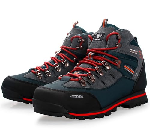 SANANG Botas de montaña para Hombre, Zapatos de caña Alta, Cuero, Suela Antideslizante, Cordones duraderos, Tallas 40 46.