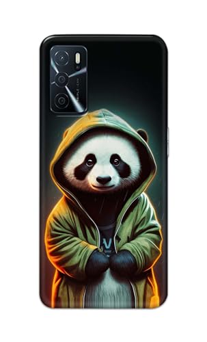 Image of Printed Hard Back Cover Case for Oppo A16 | Oppo A16s Back Cover (Cartoon Panda) -1111