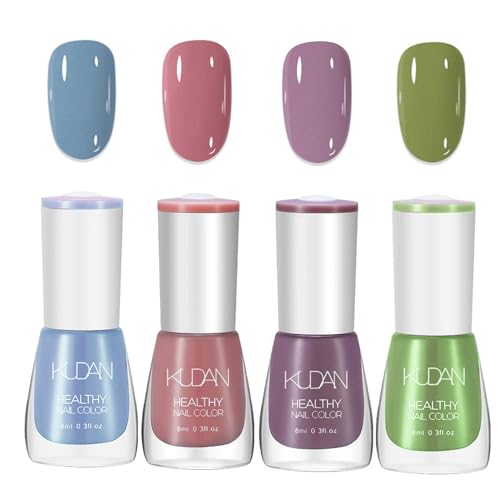 4PCS Nagellack Set - Schnell trocknende & lang anhaltende Nagellack auf Wasserbasis - Nail Polish für DIY Nageldesign (4PCS B Set Colorful Style, Normal)