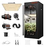 Spider Farmer New EVO Grow Tent Kit Complete 3x3x5 SF1000 Samsung LM301H EVO & Dimmable Grow Tent Complete System 2.3x2.3ft Growing Tent Kit Set 27"x27"x62" with 4 Inch Inline Fan Carbon Filter