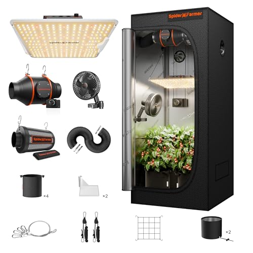 Spider Farmer 70x70x160cm SF1000 Growzelt Komplett Set mit...