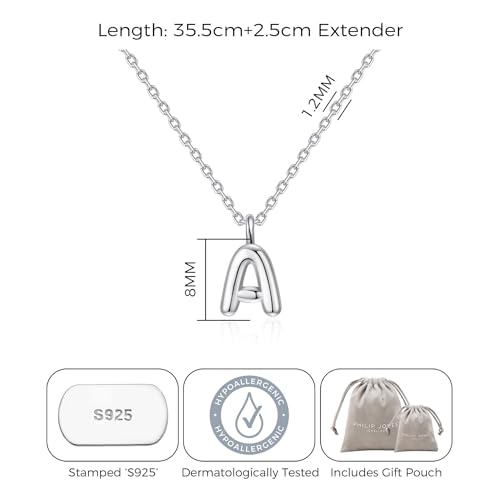 Collar de plata de ley con letra A para niños regalo de comunión 4
