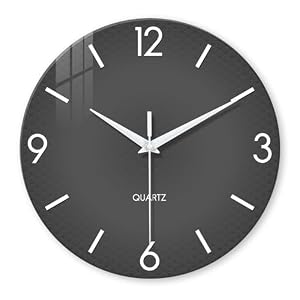 XFM Modern Grey Wall Clock 12 Inch Simple Minimalist