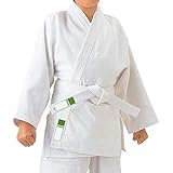 [ラケットフィールド] ステッカー1枚付き 学校正課用 初級者用 柔道衣 柔道着 九櫻 JNW2 一重織 授業用 上・下・白帯 3点 名札付き ブランドマーク付 武道必修化対応 (3号)