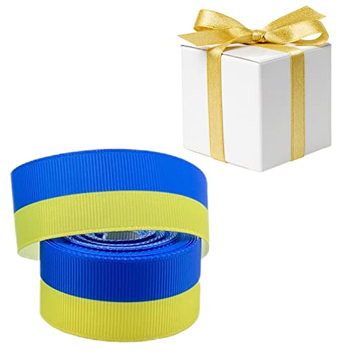 Cinta de Ucrania para manualidades, cinta de grogrén de la bandera ucraniana, cinta de grogrén para lazos para el pelo, diadema, pulsera, suministros de manualidades por defecto
