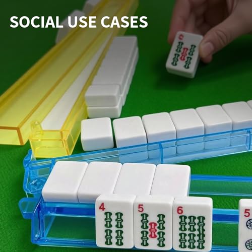 4 racks coloridos acrílicos para fichas de Mahjong miniatura 2