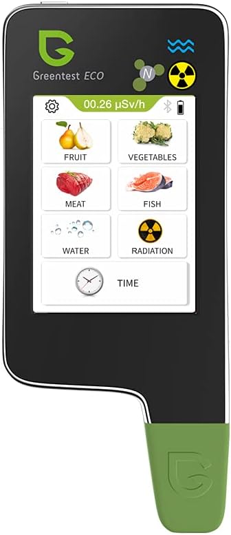 Greentest ECO 6 Instant Read Digital Nitrate Tester, Water Meter TDS PPM Radiantion Detector Geiger Counter Combo for Fresh Meat,Fruit,Vegetable
