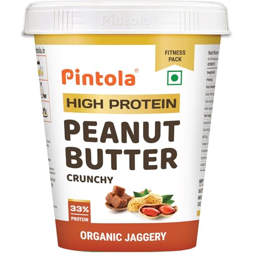 Pintola HIGH Protein Peanut Butter (ORGANIC JAGGERY) (Crunchy, 1kg)