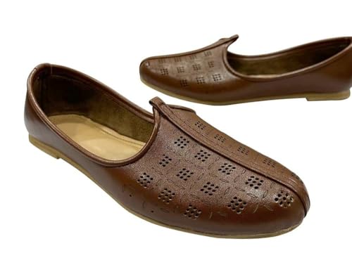 Men's Punjabi Jutti Durable and Comfortable Indian Wedding Shoes, Classic Ethnic Footwear Mojari Loafers for Men3