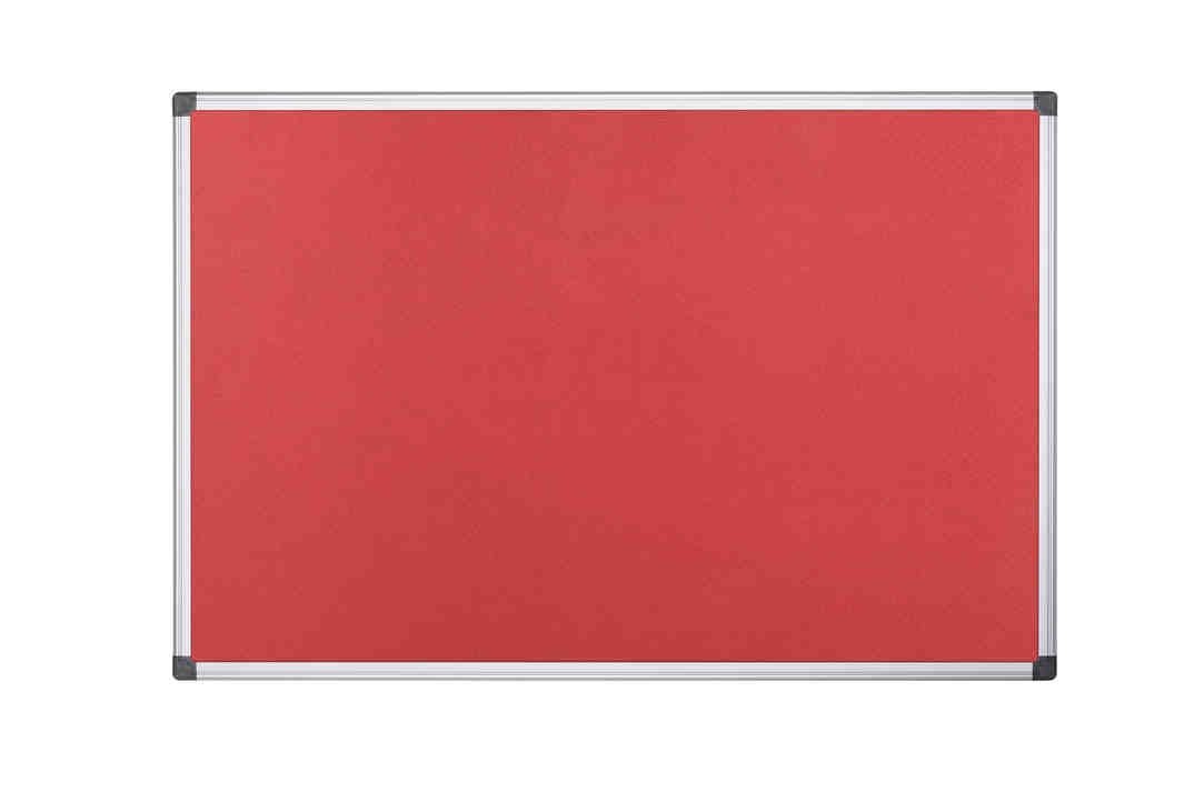Bi-Office Notice Board Maya, Red Felt, Aluminium Frame, 240 x 120 cm