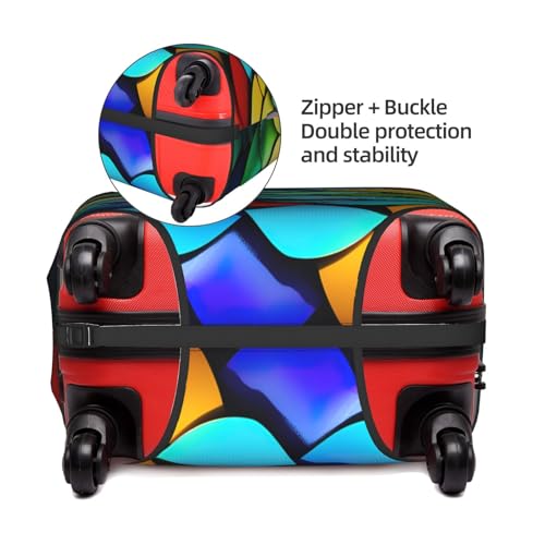 Colorful Rainbow Tsa Approved Luggage Cover For 18-32 Inch Suitcases Scratch-Resistant Stretch Luggage Cover4