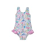 Flap Happy Girls UPF 50+ Delaney ヒップフリル水着, マーメイドフレンズ, 8 Years