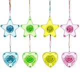 TOYANDONA Collares de estrella de cristal intermitente, 8 piezas de collar con colgante de corazón de estrella brillante, collares brillantes a granel, recuerdos de fiesta de princesa para niñas