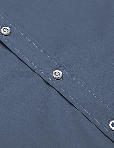 Coofandy Men Long Sleeve Button Down Drss Shirt Slim Fit Casual Shirt Denim Blue #TOP4
