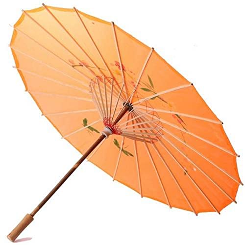 Japanbargain, Japanese Parasol Asian Chinese Nylon Umbrella Parasol For Photography Cosplay Costumes Wedding Party Home Decoration Kids Size, 22 Inch (6, Orange) #TOP2