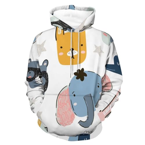 Hoody sweatshirt pull homme femme motif lapin ours manche longue S