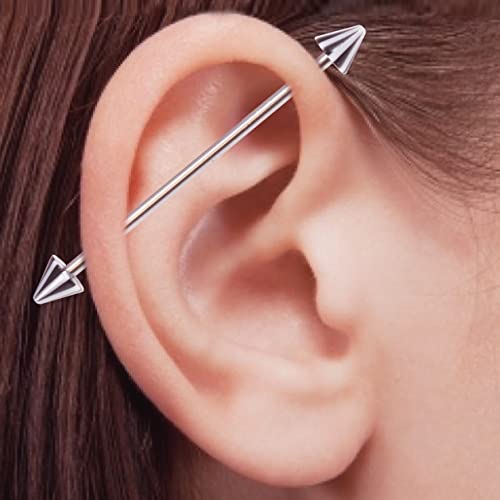 Surgical Steel Spike Upper Ear Industrial Barbell Piercing Ear Studs