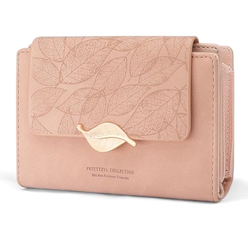 REETEE Cartera Mujer Cuero PU Monedero Mujer Gran Capacidad Largo Billeteras para Mujer con Cremallera Bolsillo Monederos y 10 Ranuras para Tarjetas (X Rosa)