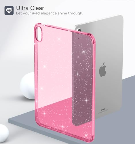 Image of MoKo Clear Case for iPad (A16) 11th Generation 2025, Persian Pink Glitter