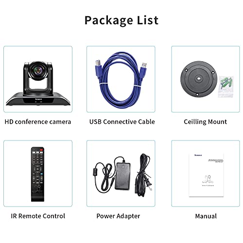 Webcam USB grand angle 138 degrés Tenveo avec télécommande pour grand écran - 7
