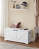 VASAGLE Cassapanca, Panca Portaoggetti, Pouf Organizzatore con 2 Cerniere di Sicurezza, Scarpiera, Stile Rustico, 40 x 100 x 46 cm, per Corridoio, Camera da Letto, Soggiorno, Bianco Nuvola LSB060T14 #4