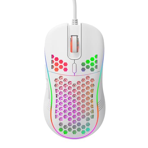 GADIRIA Ratón Gaming con Cable D110 (Blanco).