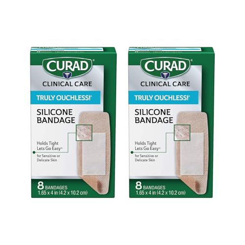 Curad Ouchless Bandage 1. Size 8 ct (Pack of 3)