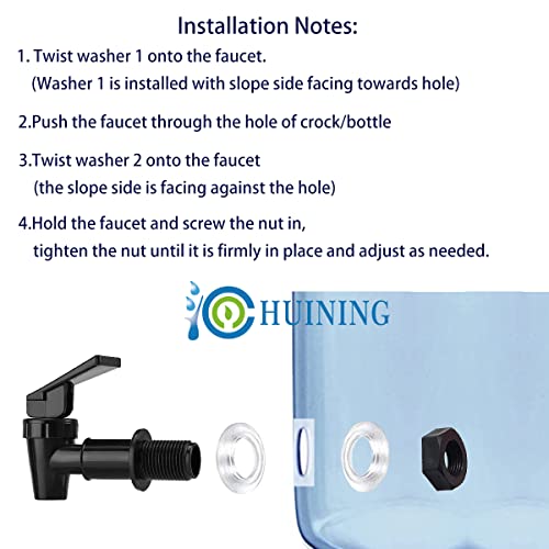 Bpa Free Plastic Water Spigot, Replacement Cooler Water Faucet For Household Water Bucket, Water Cooler Filtration Systems Water Pitcher (2 Black) #TOP2