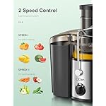 QCen Juicer Machine, 500W Centrifugal Juicer Extractor with 3” Wide Mouth Feed Chute for Fruits & Vegetables, Easy to Clean, Stainless Steel, BPA-Free - Image 3