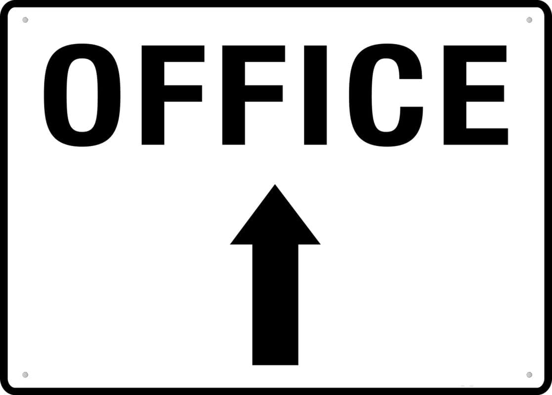 Office (Straight Arrow) Sign, 8x12 Inch Tin Wall Decor for Garden & Yard