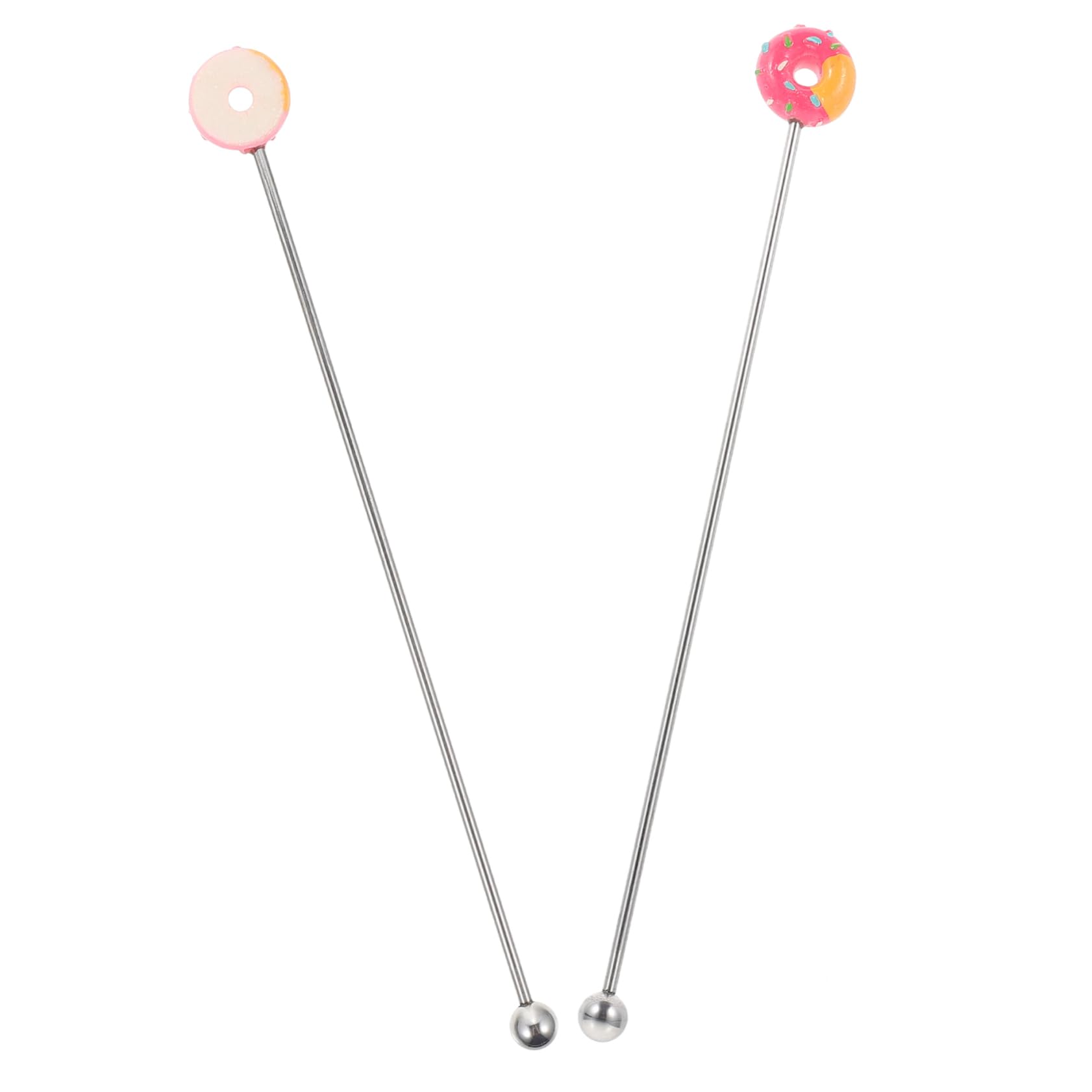 MUCKLILY 2Pcs Stainless Steel Drink Stirrer Reusable Cocktail Mixing Sticks Smooth and for Coffee Cocktails and More Effortless Stirring Experience