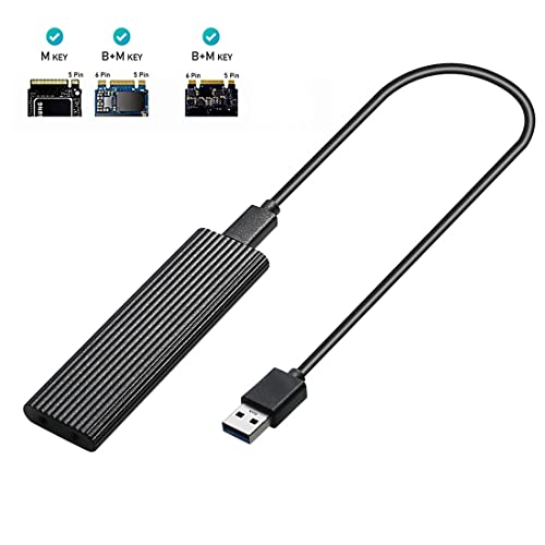Caja externa para SSD M.2 NVME a USB 3.1 negra miniatura 3