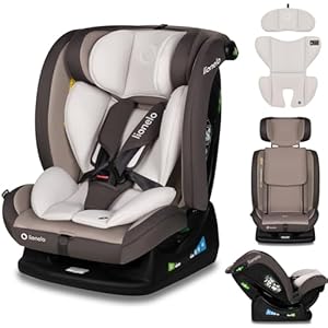 LIONELO AART I-SIZE Autositz für Kleinkinder 40-150 cm, Montage mit Sicherheitsgurten, Kopfstützen- und Neigungsverstellung, Lendenwirbel- und Verkleinerungseinsatz, R129 i-Size Standard