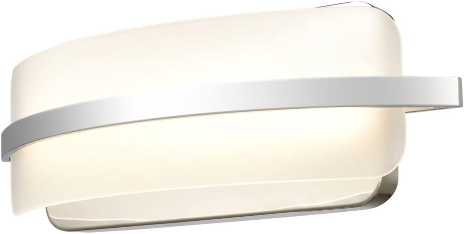 Elk Home Curvato Vanity Light - 1-Light in Polished Chrome Finish, with Opal Etched Glass, Modern/Contemporary Style
