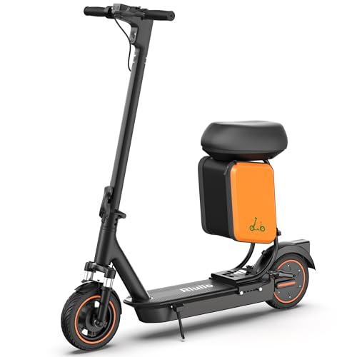 Image of Electric Scooter for Adults with Seat, 500W Motor, Up to 21 MPH & 28 Miles Range, 10 inch Pneumatic Tires, Dual Suspension, Folding Commuter E-Scooter with Storage Bag，UL2272 Certified