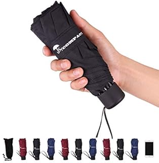 SY Compact Travel Umbrella - Lightweight Portable mini Compact Umbrellas (black)