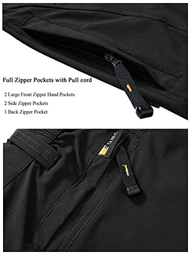 Tbmpoy Men's Quick Dry Ripstop Belted Mountain Fishing Cargo Pants(03 Thin Black,Us M) #TOP6