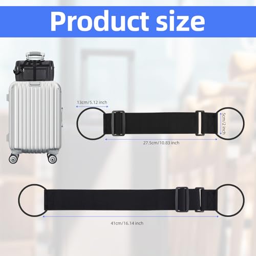 Image of 2pc Luggage Strap, Nylon Backpack Bag Straps for Luggage Travel Suitcase Elastic Bungee Strap Adjustable Suitcase Belt Stylish Luggage Strap for Carry on Bag Practical Travel Accessories