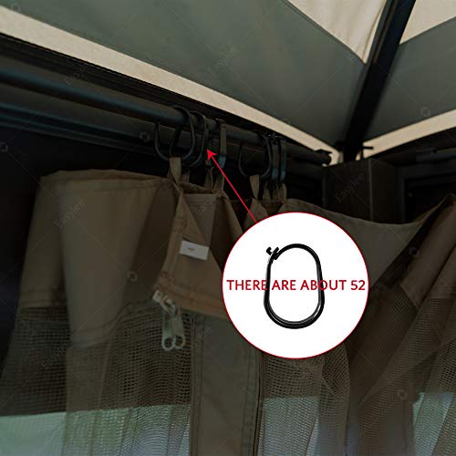Easylee Universal 10 X 12 Gazebo Replacement Mosquito Netting, 4-Panel Netting Walls For Patio With Zippers (Brown) #TOP3
