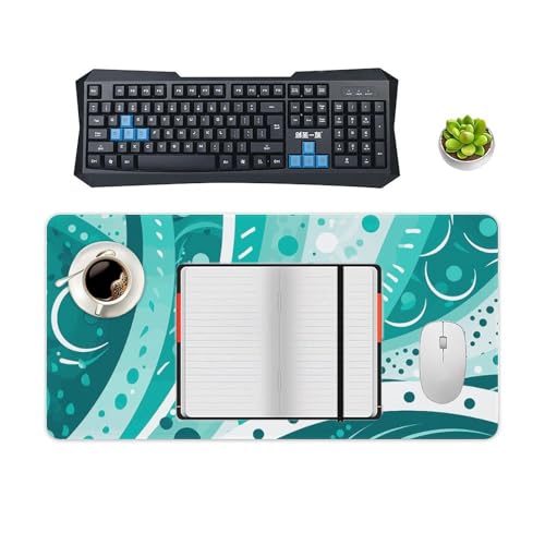 Tapis de souris de bureau turquoise idéal pour organiser et décorer votre espace de télétravail - 4