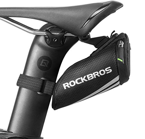 Bolsa de assento de bicicleta para bicicleta da Rockbros, mochila para ciclismo, bolsa de baixo do assento, liberação rápida, preta