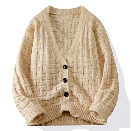 Men's Casual Knitted Sweater Casual Button Solid Color Knit Cardigan Sweater2
