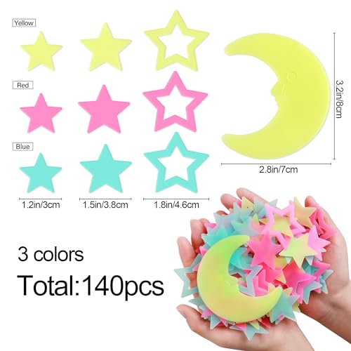 Pegatinas de Estrellas y Luna Fluorescentes para Pared miniatura 2