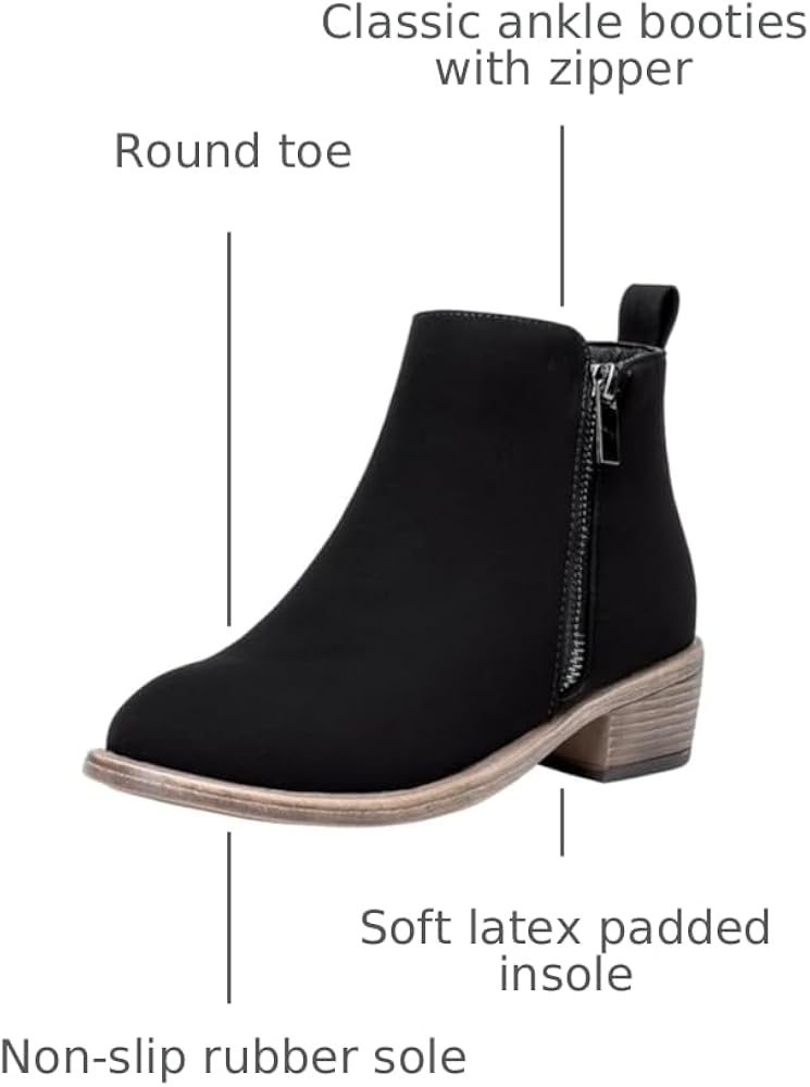 Amazon.com | Jeossy Women's Ankle Boots, Low Heel Trendy Dress