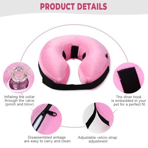 HMCEY Aufblasbare Halskrause Hund Katze,Hundekragen Leckschutz Weich,Kragen Hunde Nach Op Mit Verstellbarer Klettverschluss,Schutzkragen Hunde Halskragen Katze,Inflatable Dog Collar für Genesung