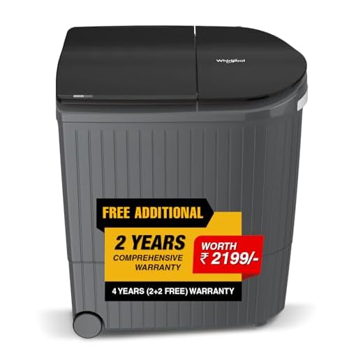 Whirlpool 9 Kg 5 Star Semi-Automatic Top Loading Washing Machine (HYDROWASH ELITE 9.0 MIDNIGHT GREY(10YR), 3D Wave Technology)