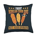Gamja Hot Dog Food Lover I Want Korean Corn Dog Throw Pillow