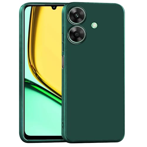 Image of Back Cover for Realme C61 4G / Narzo N61 4G | Full Camera Protection | Premium Liquid Silicon Case | Flexible Bumper Case for Realme C61 4G / Narzo N61 4G (Green)