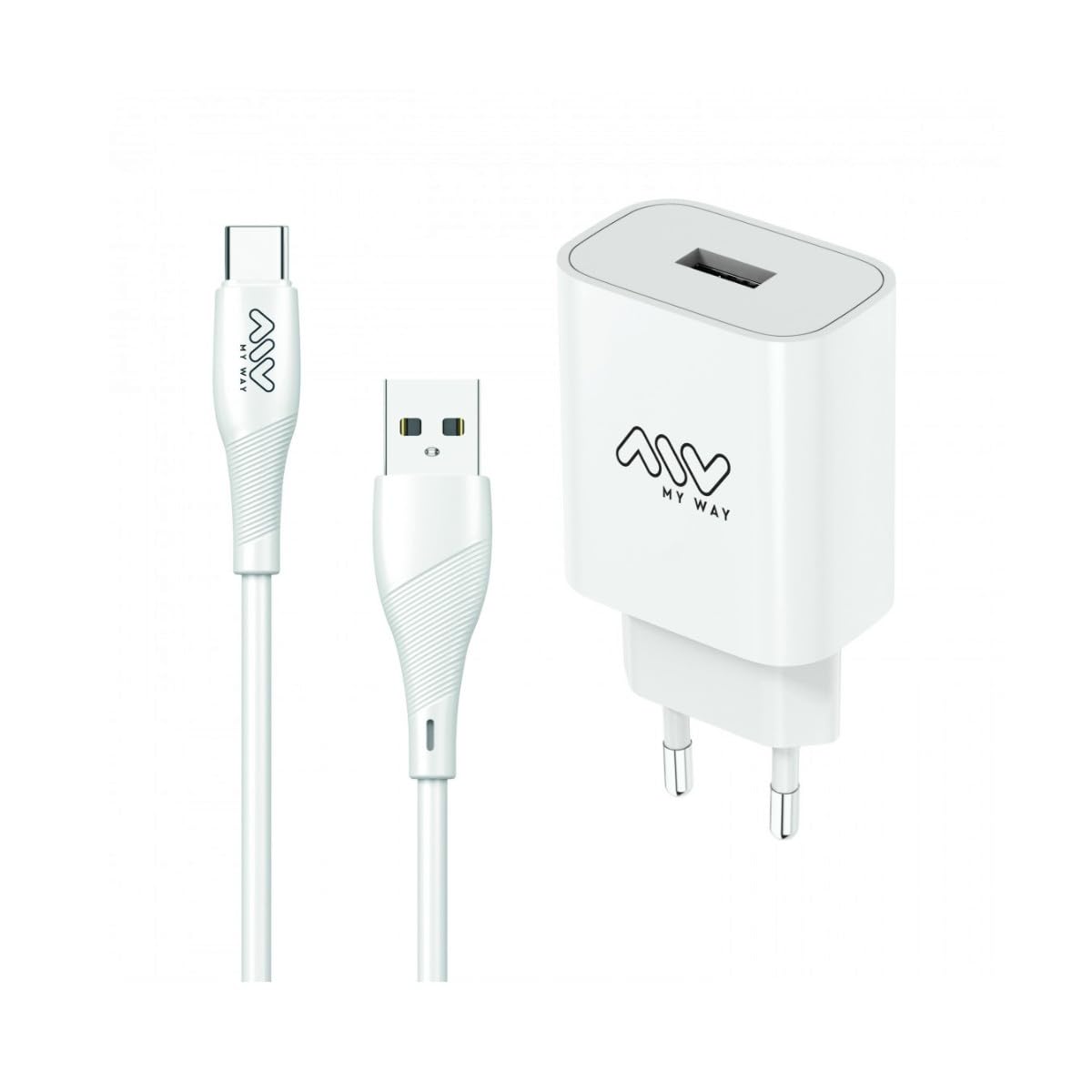 Cargador de Pared Myway MYWEPAK0002/ 1xUSB + Cable USB Tipo-C/ 15W