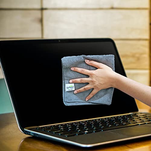 Image of SOFTSPUN Microfiber Cloth (5pcs - 40x60cms -340GSM) Grey, Super Soft Absorbent Cleaning Towels Cleans & Polishes Everything in Your Home.